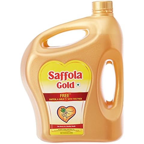 Saffola Gold Oil, 5L with Free Saffola Gold, 1L Cover