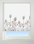 UNIVERSAL Floral Border Patterned Thermal Blackout Roller Blind, Pink, W60cm