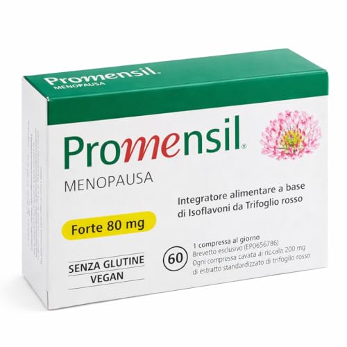 NAMED Promensil Forte Integratori Menopausa Naturali | Isoflavoni da Trifoglio Rosso per Benessere in Menopausa e Premenopausa | Supporto per Vampate, Umore e Sonno | Integratore Donna | 60 Compresse