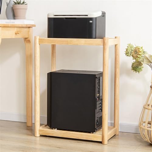 Soporte para CPU de torre de madera para PC Stand Wood, soporte móvil multi-nivel con ruedas invisibles para oficina y hogar, tamaño pequeño miniatura 4
