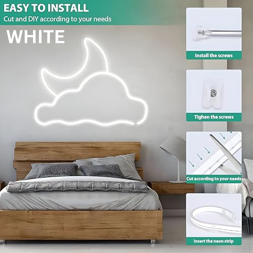 Image of HEADLY 5-Metre White Neon Light Strip with 600 LEDs and 12V Adapter - Ideal for Wall Decorations,Parties Celebrations,Bars and Custom Neon Displays (Pack of 1)