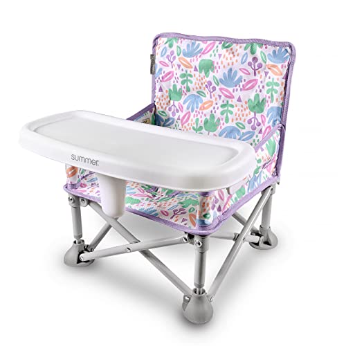 Image of Summer by Bright Starts Pop ‘N Sit Portable Booster Booster Chair, Floor Seat, Indoor/Outdoor Use, Compact Fold, Joyful Geo, 6 Mos - 3 Yrs