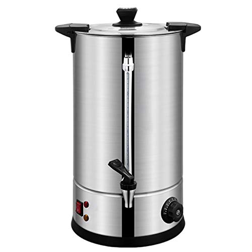 Urna de té de agua caliente de acero inoxidable, instante, caldera y adecuado para consultorio comercial, uso de doble pared aislada, plata, 15L