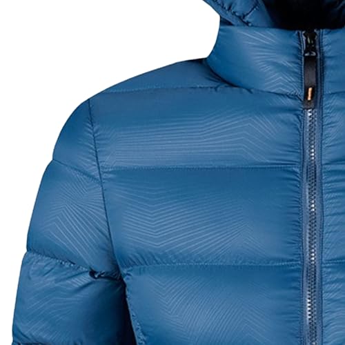Doudoune bleu à capuche pour homme : vêtement basique léger taille L