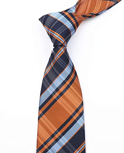 Kihatwin Men's Gingham Check Stripe Ties Pattern Business Formal Designer Neckties 3.15"