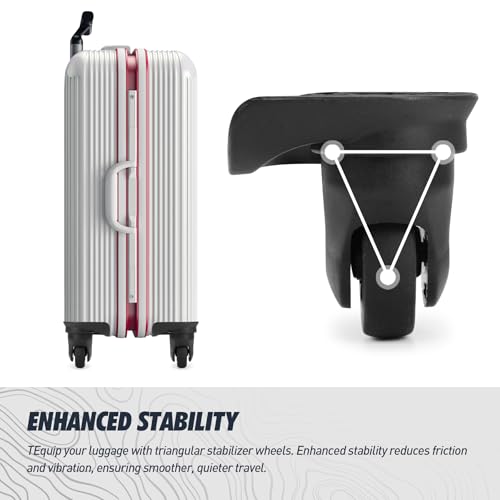 Domiella 1 Pair Luggage Replacement Swivel Caster Wheels, 360-Degree Rubber Trolley Wheel Kit for Suitcase Repair and Travel, DL0764