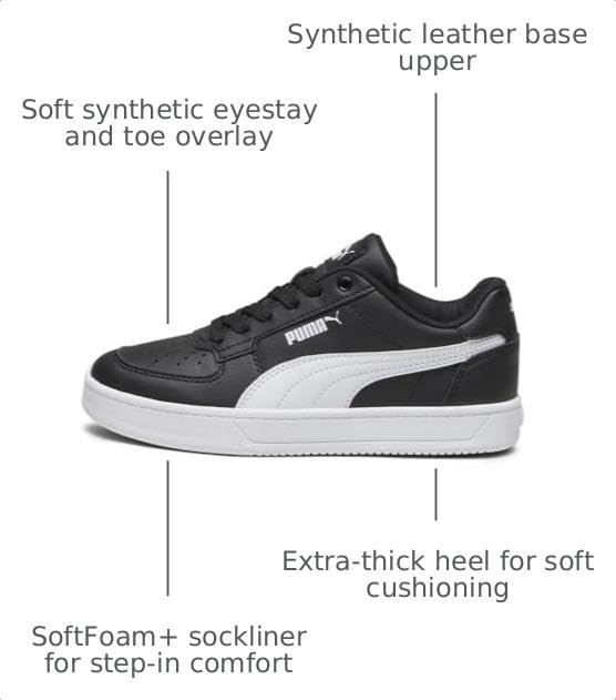 Image of PUMA Kids Boys Caven 2.0 Lace Up Sneakers Shoes Casual - White
