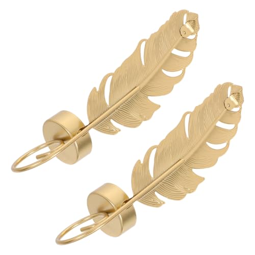 Vaguelly Portacandele Da Parete a Forma Di Foglia in Ferro Decorativo Dorato, Set Da 2 Pezzi, Candeliere Da Parete Resistente Per Arredamento Casa, Per Soggiorno e Camera Da Letto