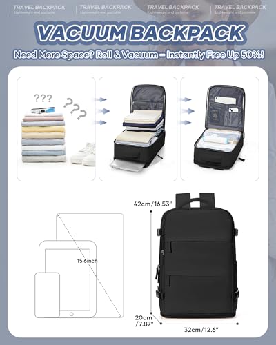 wepadre Travel Backpack with Vacuum System Vacuum Backpack Travel with Pump Easy Vac Pack Backpacks Vacpack Compression Backpacks Mochila de Viaje Compresion al Vacio2