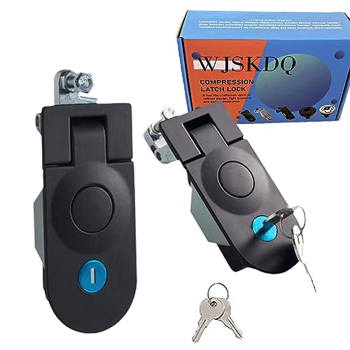 2PCS Compression Latches Black Powder Coated Zinc Alloy Compression Latch Flush Mount Trigger Latch Sealed Large Lever Hand Operated Compression Latch Adjustable for Cockpit Floor Door Cabinet