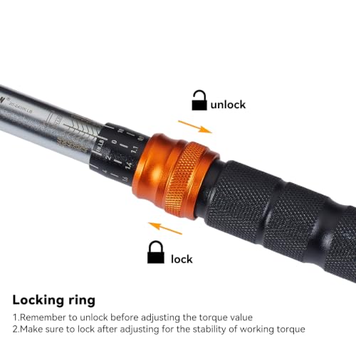 Image of 1 /4 Inch Drive Click Torque Wrench, Dual-Scale Range 20-240 in-lb /2.3-27 Nm, 72-Tooth Torque Ratchet, Storage Case