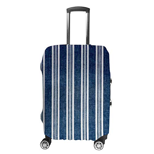 Housse de transport pour bagages à rayures bleues et blanches - Protection valise taille M