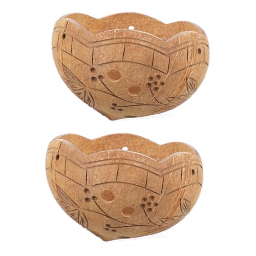 ibasenice 2 Piezas Colgando una Olla de Flores suculentas maceteros Maceta Colgante Fibra de Maceta de Bonsai Decorativa Plantador Colgante cascara de Brown
