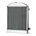 3 Row Radiator Compatible With 1930-1931 Ford Model A Chevy V8 350 Engine, 3-Core Aluminum Radiator w/Electric Cooling Fan Shroud kit