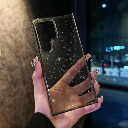 Coque de téléphone à paillettes pour Samsung Galaxy S24 S25 transparent