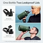 BUZIO 64 oz Insulated Stainless Steel Water Bottle with Dust-proof Lids - Image 4