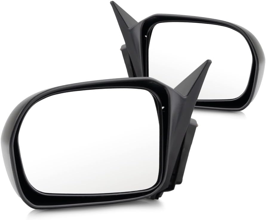 For Honda Civic 2001 02 03 04 2005 Door Mirror Driver and Passenger Side | Pair | Power | Non-Heated | Coupe | HX/LX Model | Textured Black | Replacement For 76250S5PA11 | HO1320138