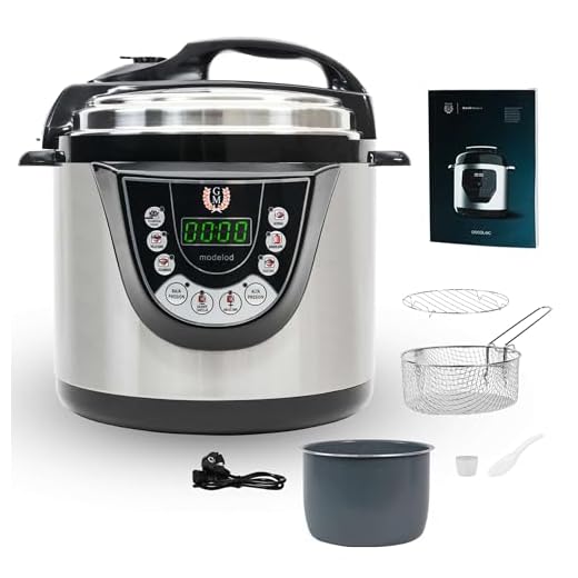 Cecotec Olla Eléctrica a Presión Programable 6L GM Olla GM D+. 1000W, 12 Personas, Programable 24h, 9 Menús, 2 Presiones 60KPa, Memoria, GM Core, Función Freir, Guiado Voz, Seguridad, Cubeta Daikin