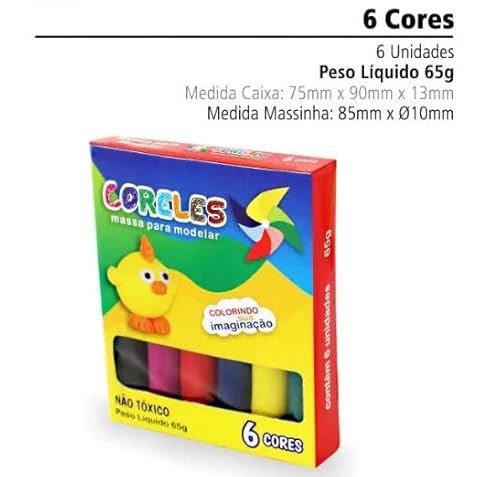 Kit 5 Caixas Massinha 65g + 15 Cortadores Letra Numero Forminhas Modelar + 5 Organza 10x15cm Mimos
