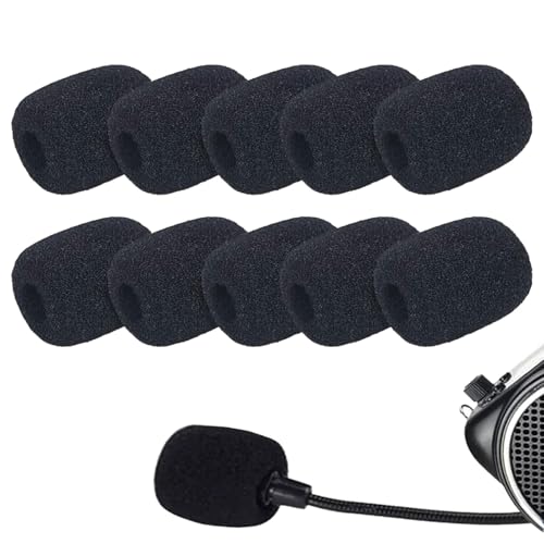 Image of 10Pcs Microphone Mini Covers Foam, Lapel Headset Microphone Windscreen Sponge Foam Microphone Windscreen for Variety of Headset Microphone Noise Reduction