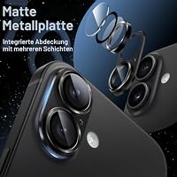 JETech Kameraschutz Schutzfolie für iPhone 16/16 Plus, Schwarz, 1 Stück – Ansicht 3