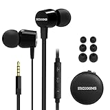 Auriculares con Cable sin enredos con Orejas pequeñas, cómodos y Ligeros, con micrófono y Control de Volumen para teléfono Celular, portátil (Negro-1)