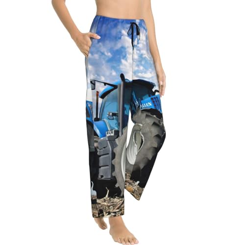 Pantalon de pyjama tracteur pour femme en polyester doux avec poches - 2