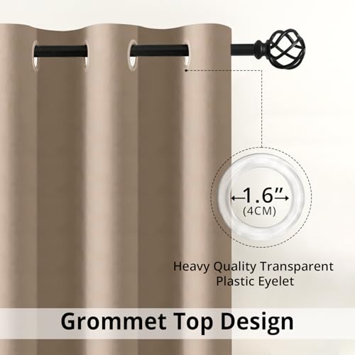 Image of Homestan 70% Blackout Window Curtains 5 Feet Long Set of 2, Room Darkening Parda with Grommet Design for Home Decor (5x4 Feet, Beige)