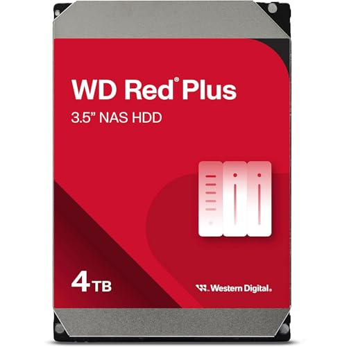 Image of Western Digital WD RedPlus Internal HDD 4TB CMR 3.5 Inch SATA Cache 128MB 5400rpm NAS Compatible WD40EFZZ-AJP Eco Package