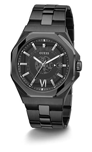 GUESS Stainless Steel Analog Black Dial Men Watch-Gw0573G3, Black Band - Image 5