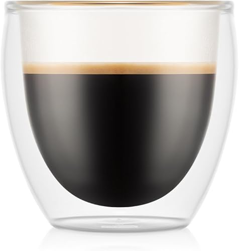 Miniatura 4 de Bodum PAVINA - Vasos de doble pared (6 unidades, 2.7 fl oz), aptos para lavavajillas, vidrio de borosilicato soplado
