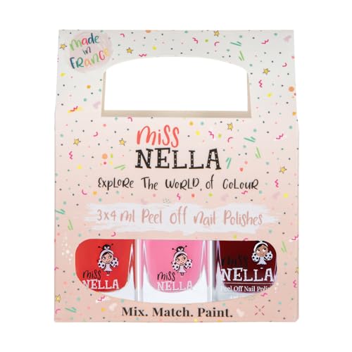 Miss Nella JUST LIKE MUMMY'S Nagellack 3er Set: Sugar Hugs, Jazzberry Jam & Under The Sea, abziehbarer Nagellack speziell für Kinder, Peel-Off-Formel, ungiftig, wasserbasiert und geruchsneutral