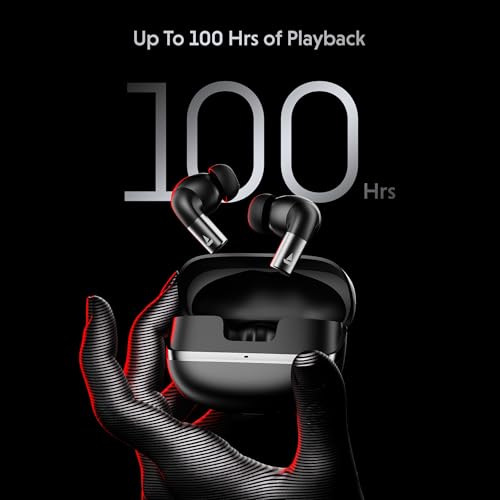 Image of boAt Airdopes Ultra Pro (2025 Launch), 100Hrs Battery, Dual Pairing, Spatial Audio,App Support, Fast Charge,4Mics ENx, v5.3 Bluetooth Earbuds, TWS Ear Buds Wireless Earphones with mic (Gunmetal Black)