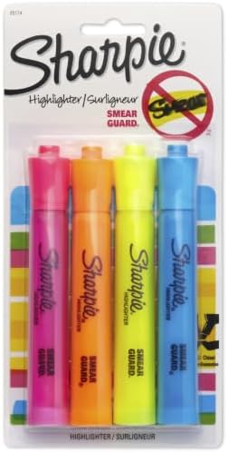 Sharpie Accent Tank-Style Highlighters, 4 Colored Highlighters (25174PP)