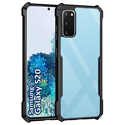 Image of WOW IMAGINE Shock Proof Clear Protective Back Case for Samsung Galaxy S20 - AirEDGE Technology | Full Camera Protection | Back Case Mobile Cover for Samsung Galaxy S20 - Black