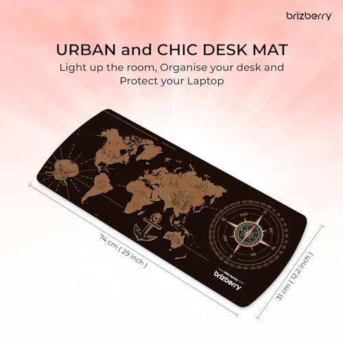 Image of Brizberry Extended Mouse Pad, Desk Mat, 740mm x 310mm x 3mm Large Printed Premium Anti Skid Rubber Base for Desktop Laptop Keyboard (DM Design 2)