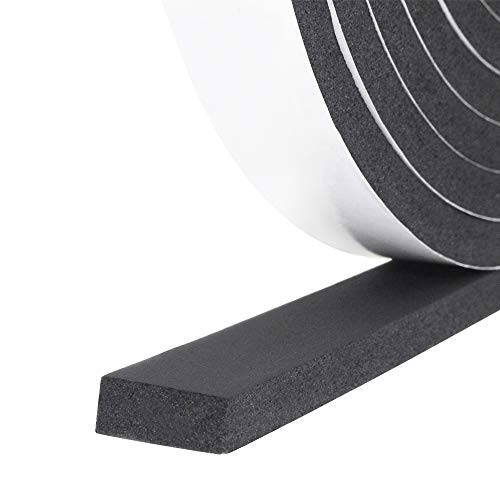 Foam Insulation Tape self Adhesive,1In x 2/5In x 16Ft Weather Stripping for Doors and Windows,Sound Proof soundproofing Door Seal,Weatherstrip,Pipe Cooling, Air Conditioning Seal Strip