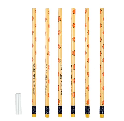 Image of Apsara Zesta Scented Pencils | Tropical Orange, Candy & Peppermint 3 Unique Fragrances | Eraser Attached & Pencil Cap Included, Pack of 18