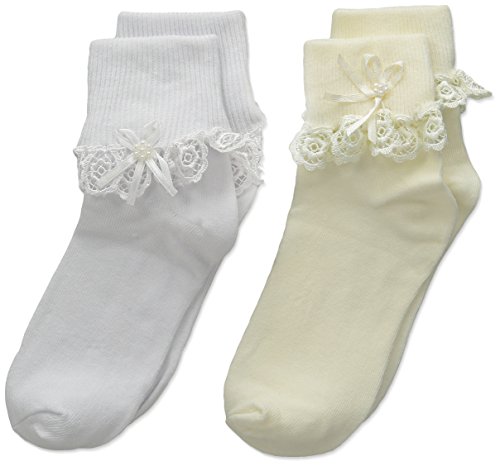 Country Kids Girls' Little Venice Lace Sock W/Pearl Streamer 2 Pr