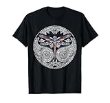 Magical Colorful Dragonfly Tribal Mandala T-Shirt Small