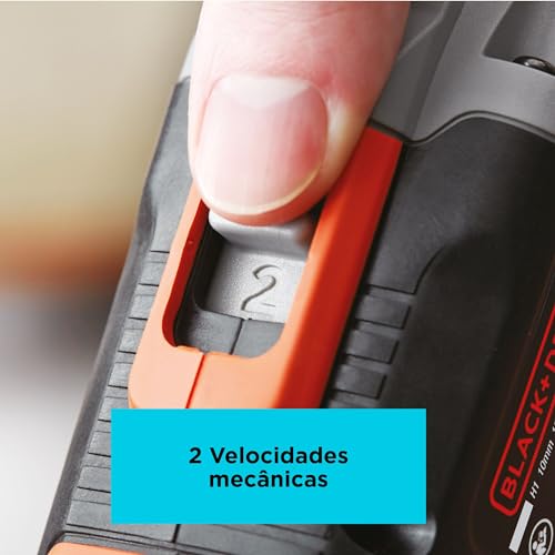 Black Decker Furadeira e Parafusadeira VRR com 2 velocidades, Furadeira de Impacto 360 RPM a 1.400 R
