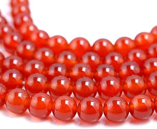Z.A Gems Unisex Natural Red Agate Smoot/Plain Semi Precious Gemstone Loose Beads for Jewelry Making || Smoot/Plain Red Agate Round Beads for Jewelry Making - 12 MM - 1 Strand - 15 Inch