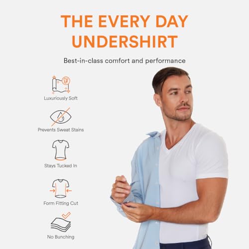 Sweat-Wicking High V Neck Undershirts for Men - Premium Mens Undershirts, Soft, Breathable, Stays Tucked4