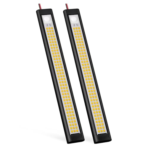 GZV 12V LED Light Strip, Enclosed Trailer Light, 12 Volt Lights, LED Strip for RV Interior, Trailer, Cargo, Truck, Van, Shed(2Pack, 4000K, Black)