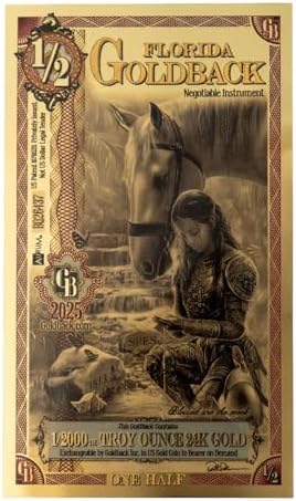 Florida 1/2 Goldback Gold foil Art Series “Spes” | 1/2000th of a Troy Oz of 24K Collectible Gold (1 Pack) image 2