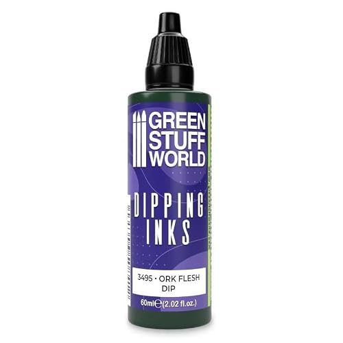 Green Stuff World Ork Flesh Dip Dipping Ink 60Ml High Contrast Model Paint (Ork Flesh)