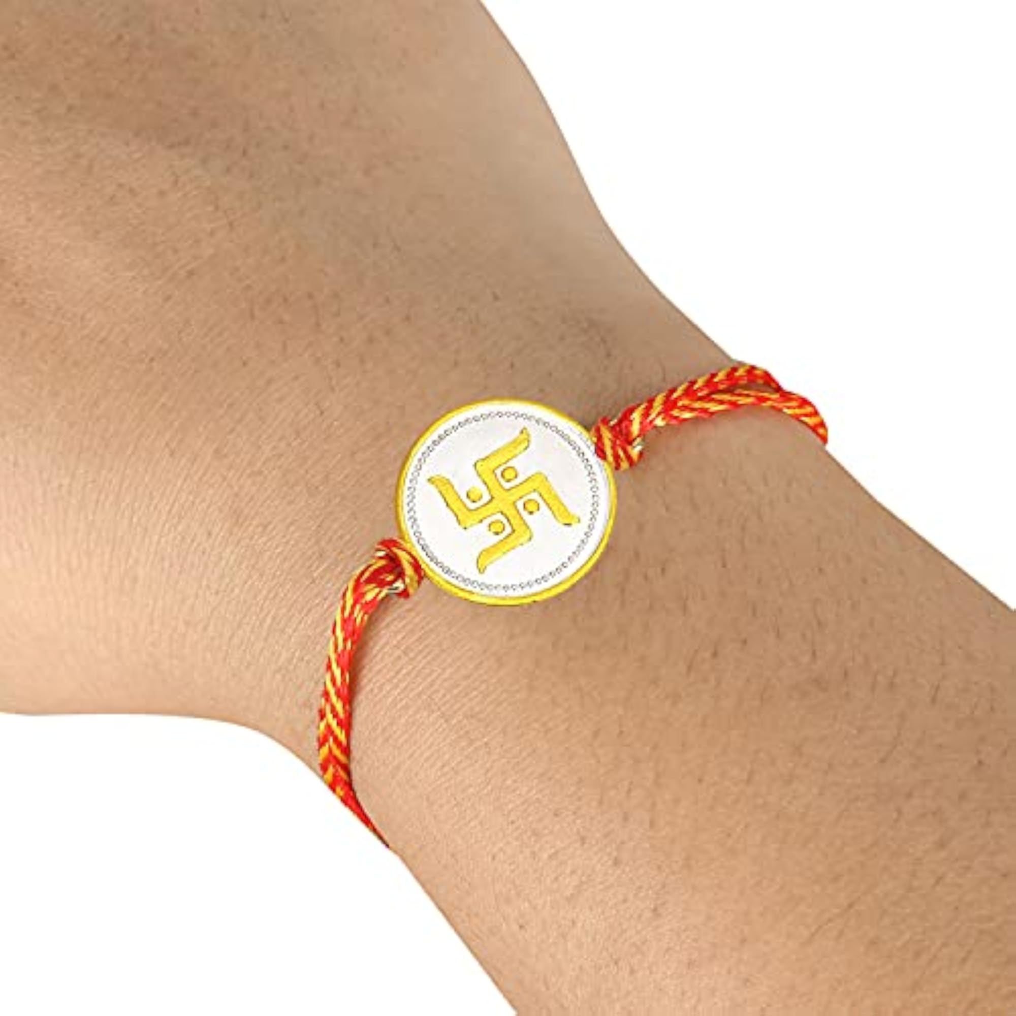 925 Sterling Silver Rakhi Combo Set for Men, Two Silver Coin Rakhis