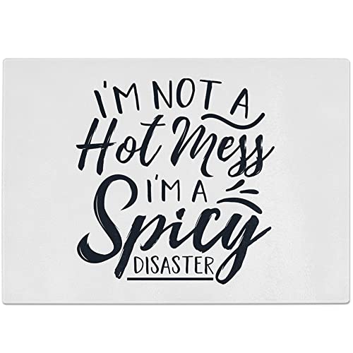 JUNIWORDS Glasschneidebrett, I'm not a hot mess. I'm a spicy disaster (1005252)