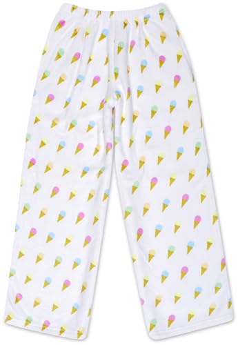 Image of iscream Big Girls Silky Soft Bold Print Plush Fleece Pants - Ice Cream Parlor Collection