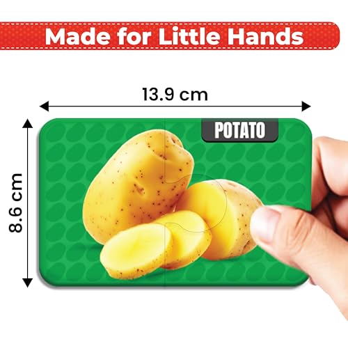 Image of My Starter Jigsaw Puzzle - Vegetables & Colors| 2-Piece Puzzle for Kids Age 2,3,& 4 yrs| Montessori Educational Toy Set of 20 Puzzle, 40 Big Pieces| Return & Birthday Gift for Boys & Girls
